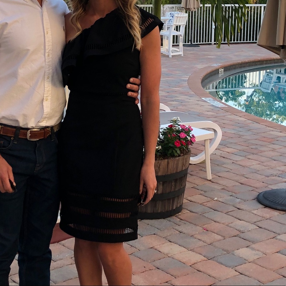 Endless Rose One Shoulder Black Dress